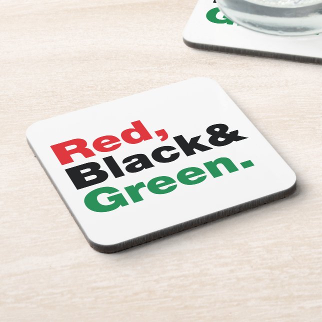 Red, Black & Green. Coaster (Left Side)