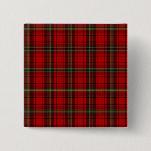 Red Black Green Cosy Plaids 15 Cm Square Badge