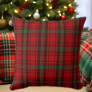 Red Black Green Cosy Plaids  Cushion