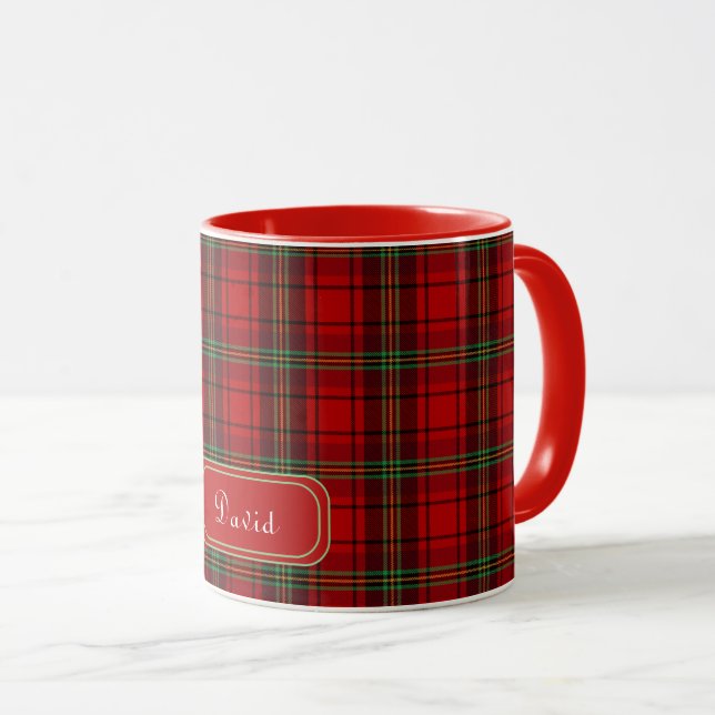 Red Black Green - Cosy Plaids Mug (Front Right)