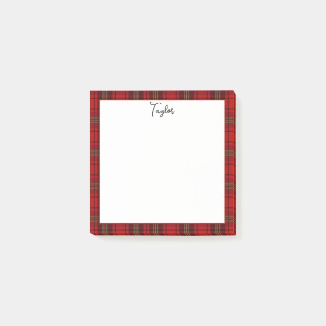 Red Black Green Cosy Plaids Post-it Notes (Front)