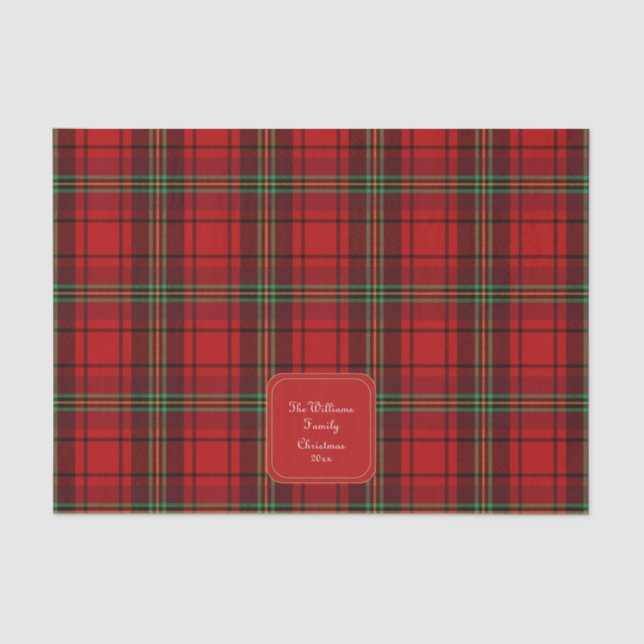 Red Black Green Cosy Plaids  Tissue Paper (Front)