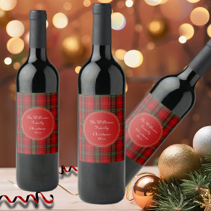 Red Black Green - Cosy Plaids Wine Label