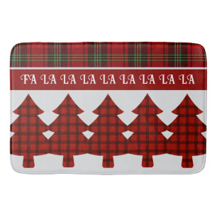 Red Black Green Cosy Tartan Bath Mat