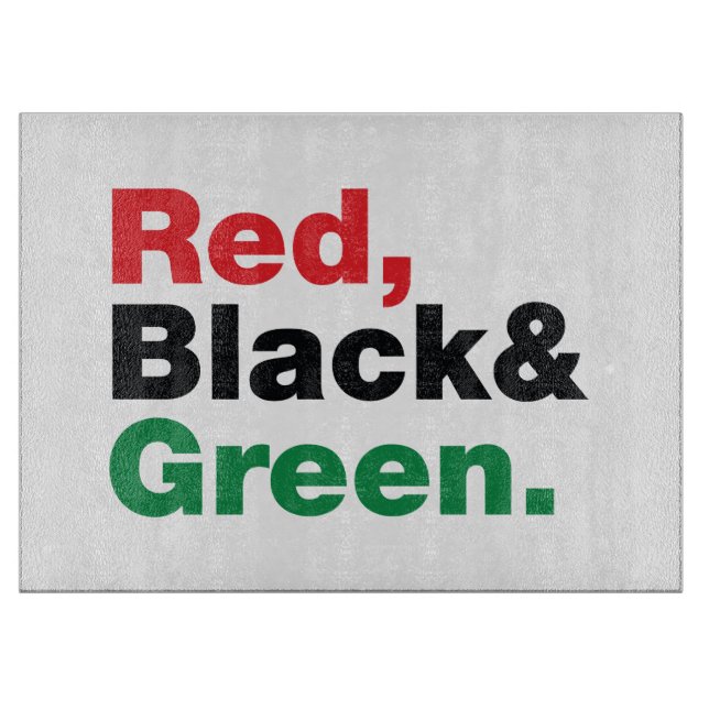 Red, Black & Green. Cutting Board (Front)