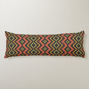 Red Black Green Ethnic Egyptian Basket Weave Body Cushion