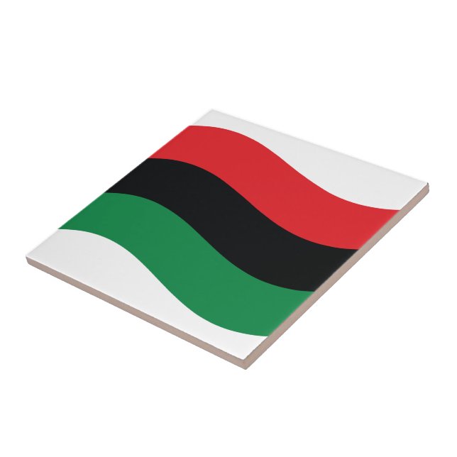 Red, Black & Green Flag Ceramic Tile (Side)