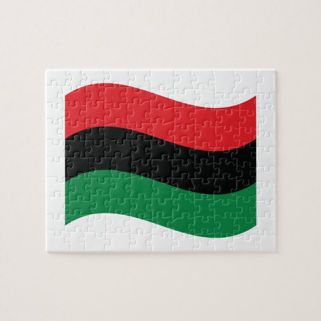 Red, Black & Green Flag Jigsaw Puzzle (Horizontal)