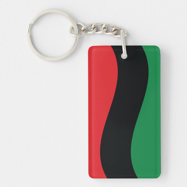 Red, Black & Green Flag Key Ring (Front)