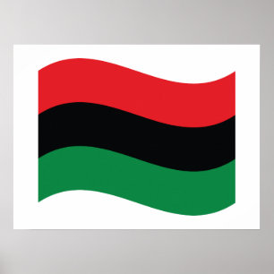 Red, Black & Green Flag Poster