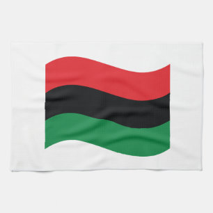 Red, Black & Green Flag Tea Towel