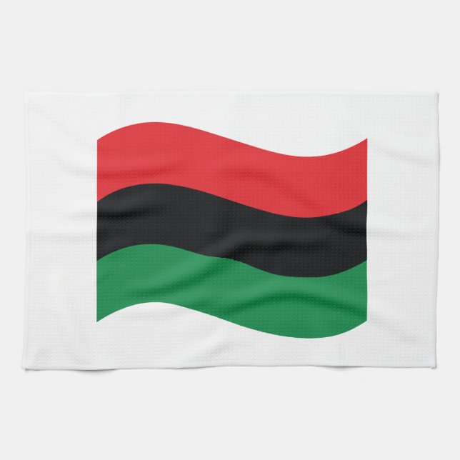 Red, Black & Green Flag Tea Towel (Horizontal)