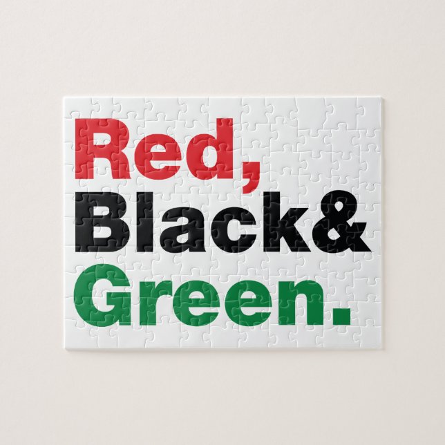 Red, Black & Green. Jigsaw Puzzle (Horizontal)