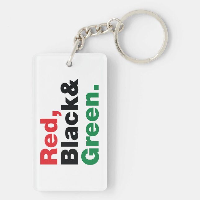 Red, Black & Green. Key Ring (Back)