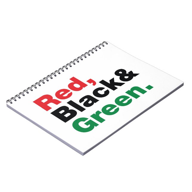 Red, Black & Green. Notebook (Left Side)