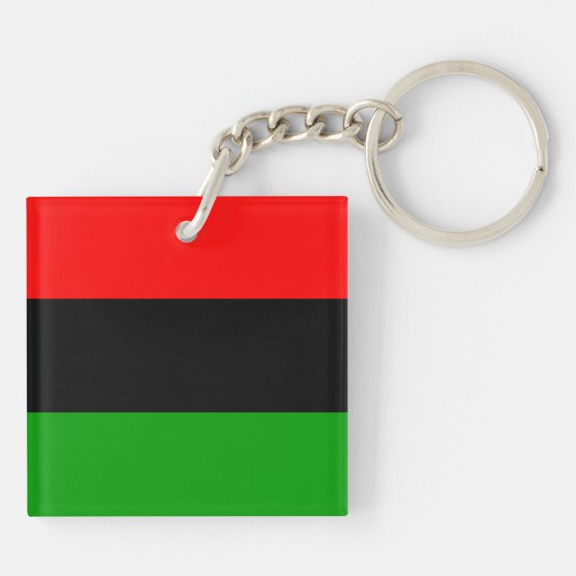 Red, Black, Green Pan African Flag Key Ring (Back)