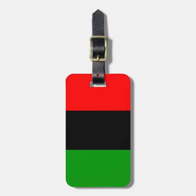 Red, Black, Green Pan African Flag Luggage Tag (Front Vertical)