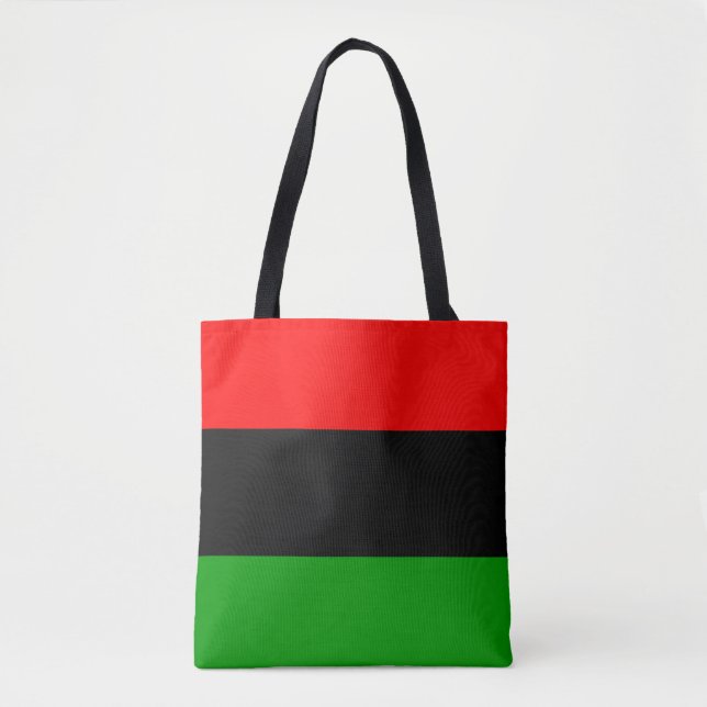 Red, Black, Green Pan African Flag Tote Bag (Front)