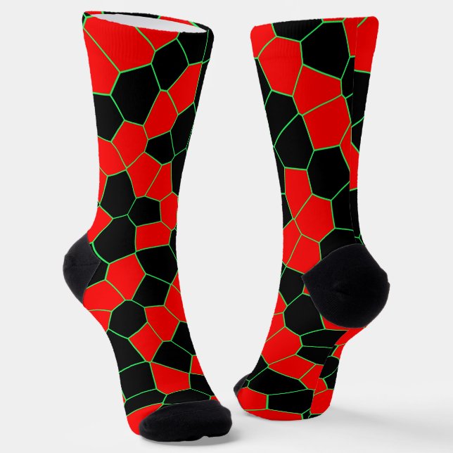 Red Black Green Socks (Angled)