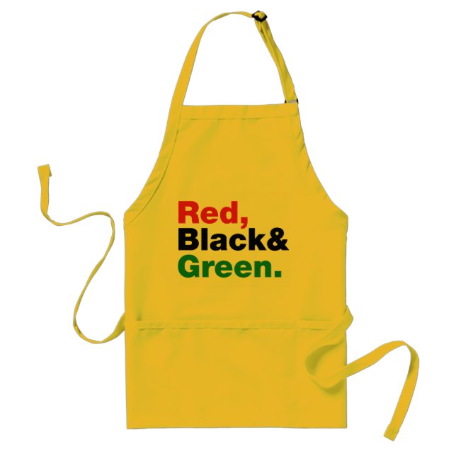 Red, Black & Green. Standard Apron (Front)