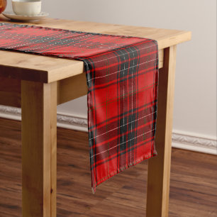 Red Black Green Tartan Plaid Pattern Short Table Runner