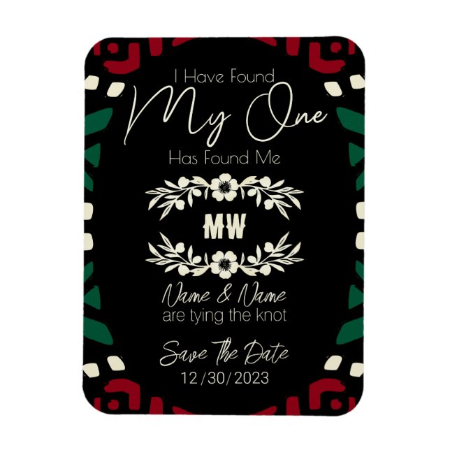 Red Black Green Tribal African Save The Date Magnet (Vertical)