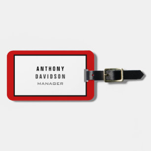 Red Black Grey Border Pattern Business Card Luggage Tag
