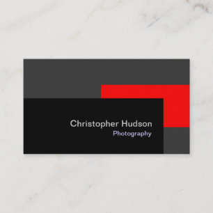 Red Black Grey Photography Business Card