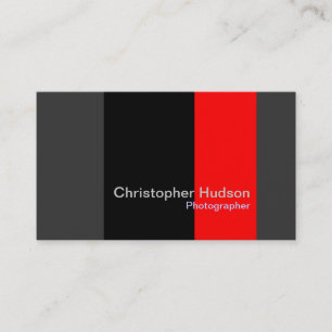 Red Black Grey Photography Business Card