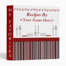 Red Black & Grey Striped Personalised Recipe