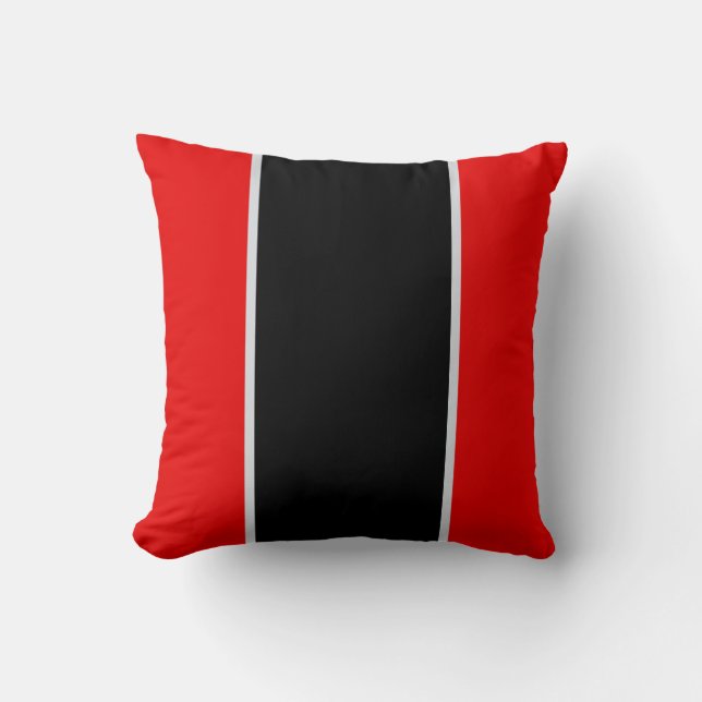 Red Black Grey Throw Pillow (Front)