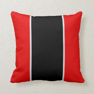 Red Black Grey Throw Pillow