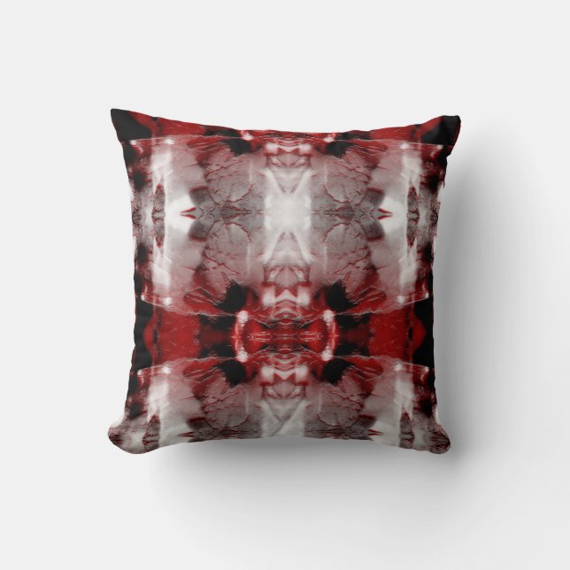 Red Black Grey White Native American Southwest Loo Cushion (Front)