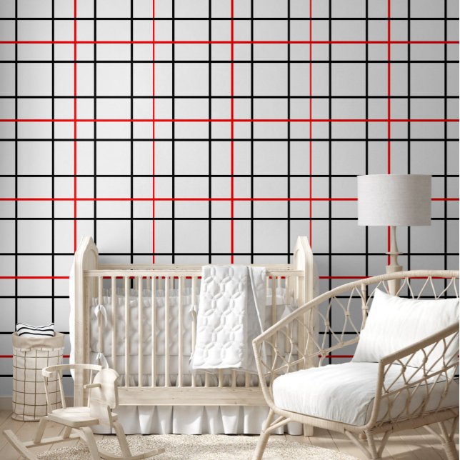 Red Black Grid Lines Plaid Design  Wallpaper (Creator Uploaded)