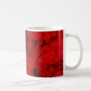 Red Black grunge abstract digital graphic art Coffee Mug