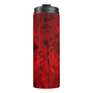 Red Black grunge abstract digital graphic art Thermal Tumbler