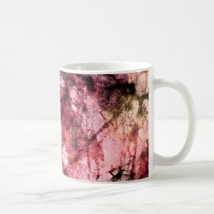 Red black grunge abstract paint brush modern art coffee mug