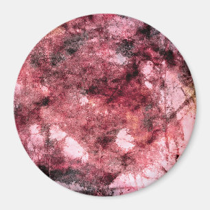 Red black grunge abstract paint brush modern art magnet