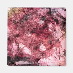 Red black grunge abstract paint brush modern art magnet