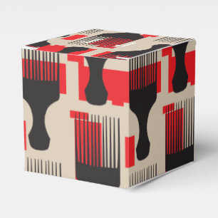 Red Black Hair Comb Afro Pick Favour Box