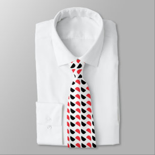 Red Black Half Circle Geometric Pattern Tie
