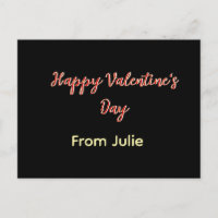 Red black happy Valentine's day from name stylish