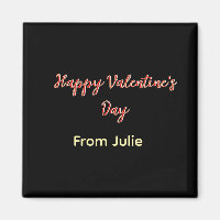 Red black happy Valentine's day from name stylish