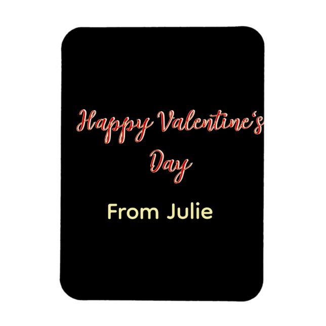 Red black happy Valentine's day from name stylish  Magnet (Vertical)
