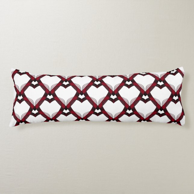 Red Black Hearts Body Cushion (Front)