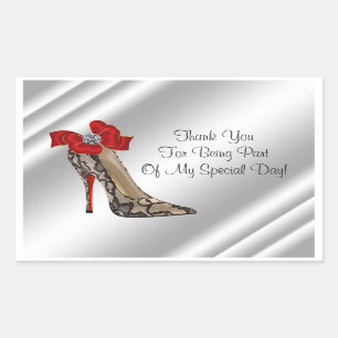 Red Black high Heel Shoe Party Favour Stickers