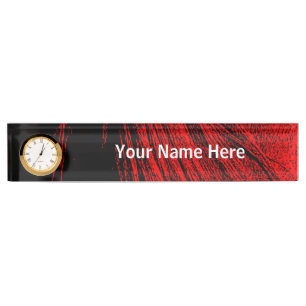 Red & Black Horse Mane Desk Nameplate