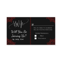 red black Indian Wedding RSVP Card