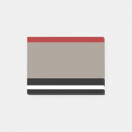 Red Black Khaki Stripe Post-it Notes