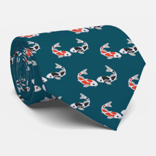 Red & Black Koi Fish Neck Tie